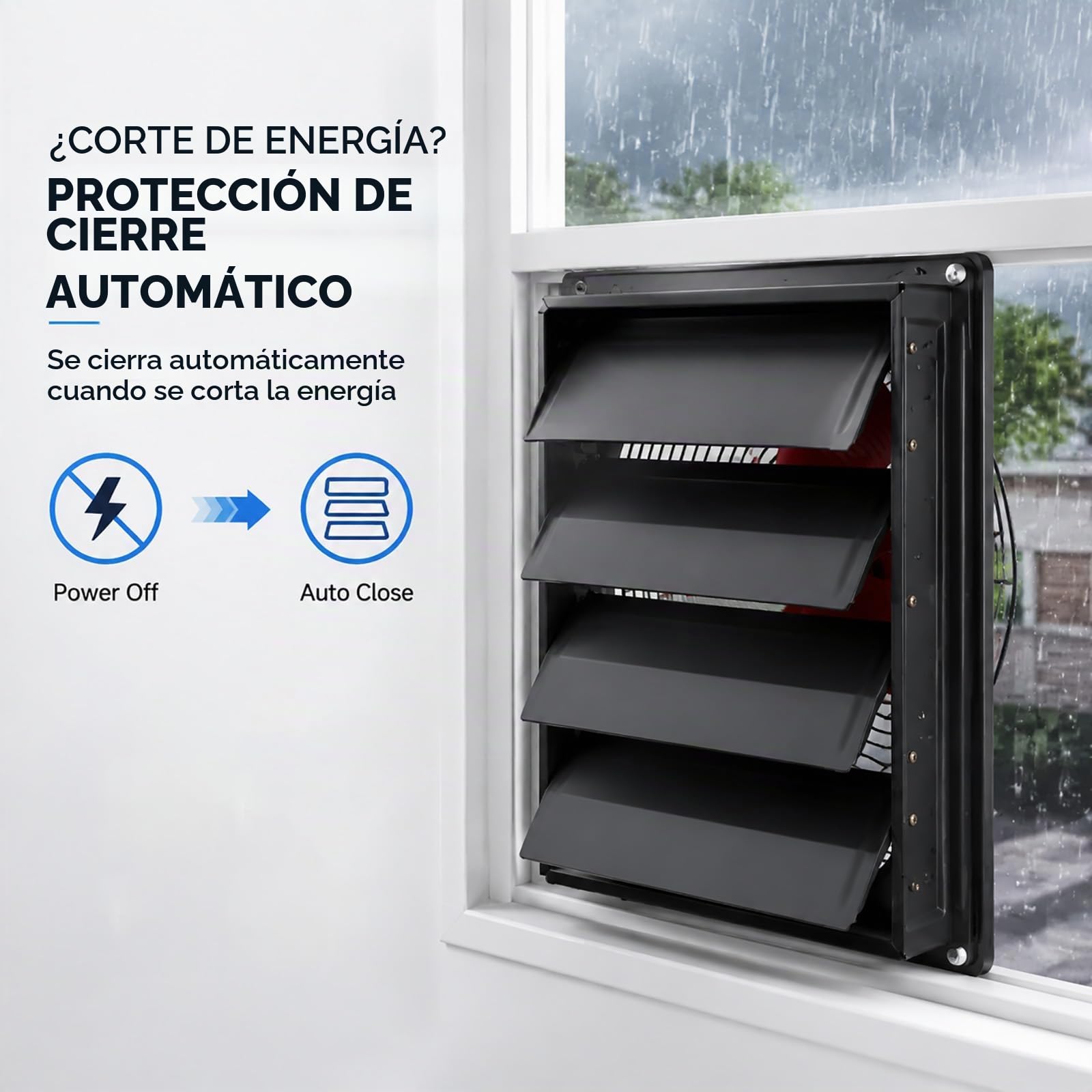 Extractor de Aire Industrial 220V 1400 RPM, Ventilador Axial de Pared de Alta Potencia para Garaje, Taller, Restaurante, Cocina y Baño 41cm/16.1in