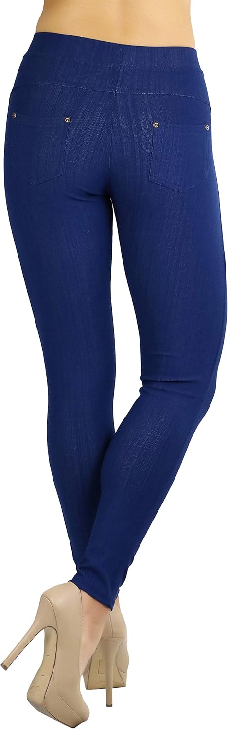 ToBeInStyle Women’s Easy Pull-On Denim Skinny Fit Comfort Stretch Leggings Jeggings - Image 3