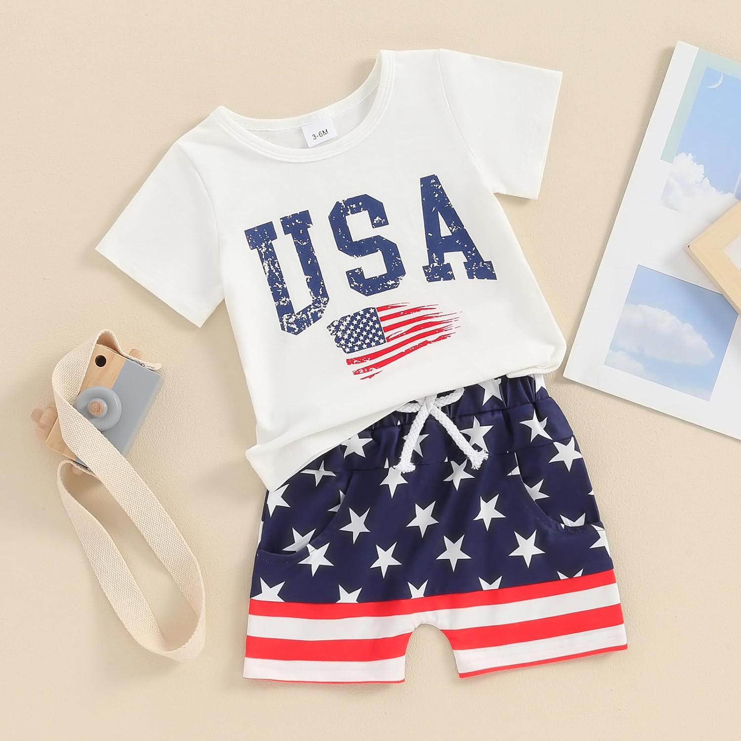 BemeyourBBs Toddler Baby Boy Clothes Graphic T Shirt Shorts Set Outfit image 2
