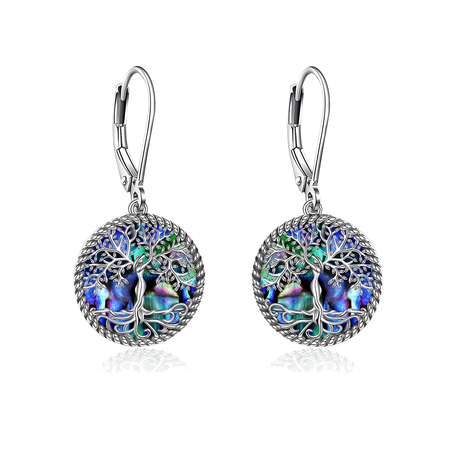 Tree of Life Earrings 925 Sterling Silver Tree of Life Dangle Drop Earrings for Women Girls Tree of Life Jewelry Mother's Day Gifts, Sterling Silver