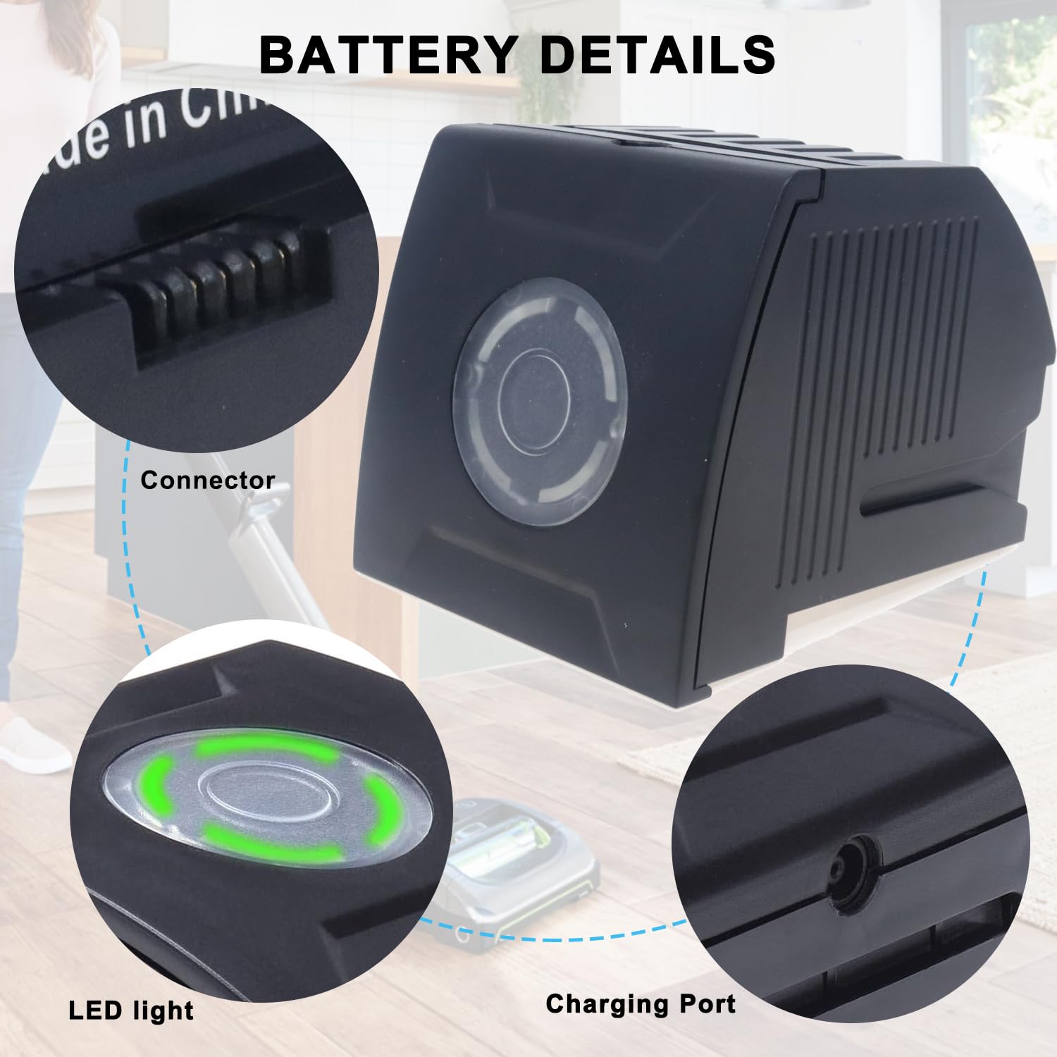 XITAIAN 22V 55Wh 2500mAh 132A0002 103A105 Bateria zapasowa do odkurzacza Gtech AirRam MK2, Kompatibel mit Gtech AirRam Modele AR29 AR30 AR27 AR31 1984