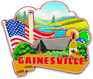 Gainesville Georgia USA Fridge Magnet Wooden 3D Landmarks Travel Collectible Souvenirs Decoration Handmade Refrigerator Magnet -7150