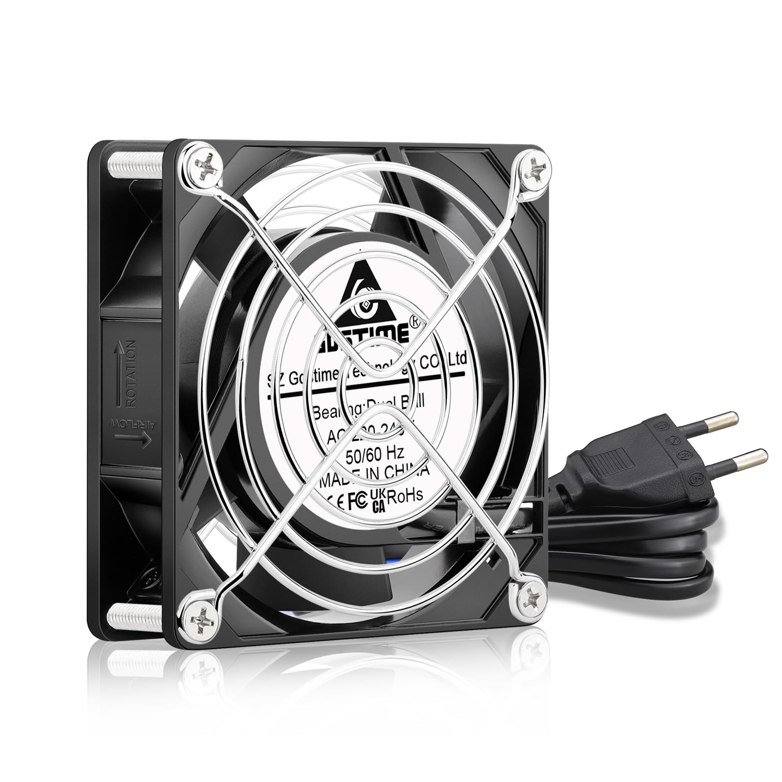 GDSTIME Ventilateur 92mm 220V 92x92x25 Ventilateur PC à roulement à billes | ventilateur 220v 92mm ventilateur pc 92mm 230v ac fan pour refroidissement