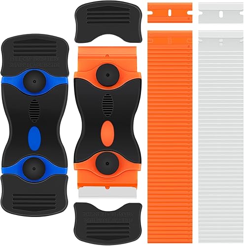 Herramienta raspadora de cuchillas de afeitar, paquete de 2 con 100 cuchillas raspadoras de repuesto, herramienta raspadora de doble filo,