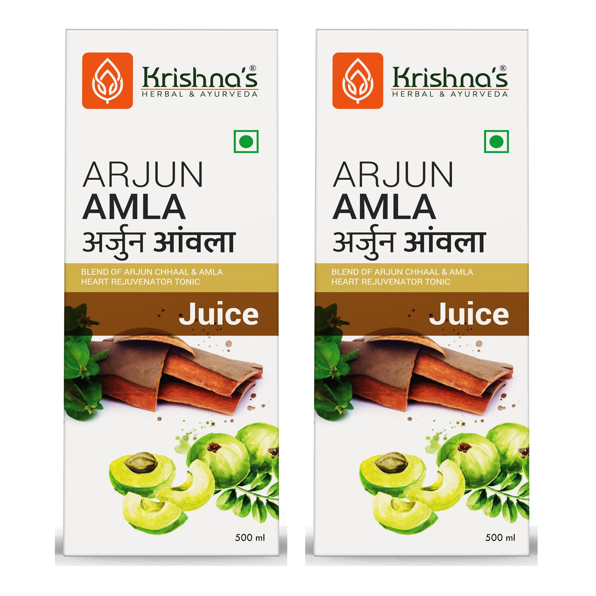 KRISHNAS HERBAL & AYURVEDA Arjun Amla Juice - 500 Ml (Pack Of 2) | Helps In Acidity | Manages Cardiac Health | Regulates Blood Pressure (B0846NR8W2) Amazon Price History, Amazon Price Tracker