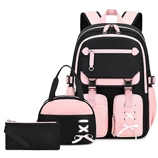 Tanou School Backpack Teenager Girls 3Pcs Casual Kids School Bag Set Stylish Girls Bookbag Casual Daypack - Amazon product rated Grade B