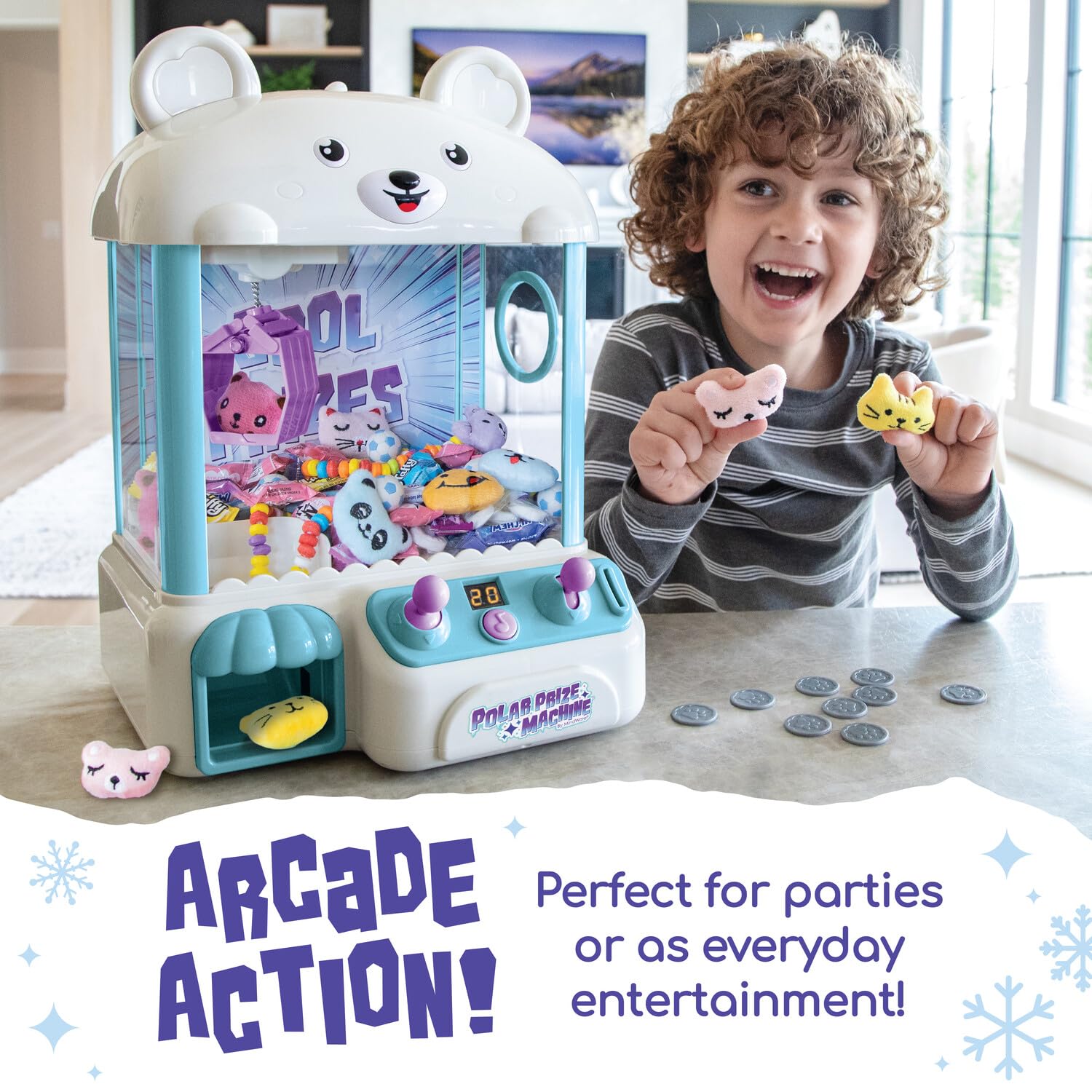 MindWare Polar Bear Prize Machine Crane Game - Electronic Arcade Game Machine for Ages 3 and Up