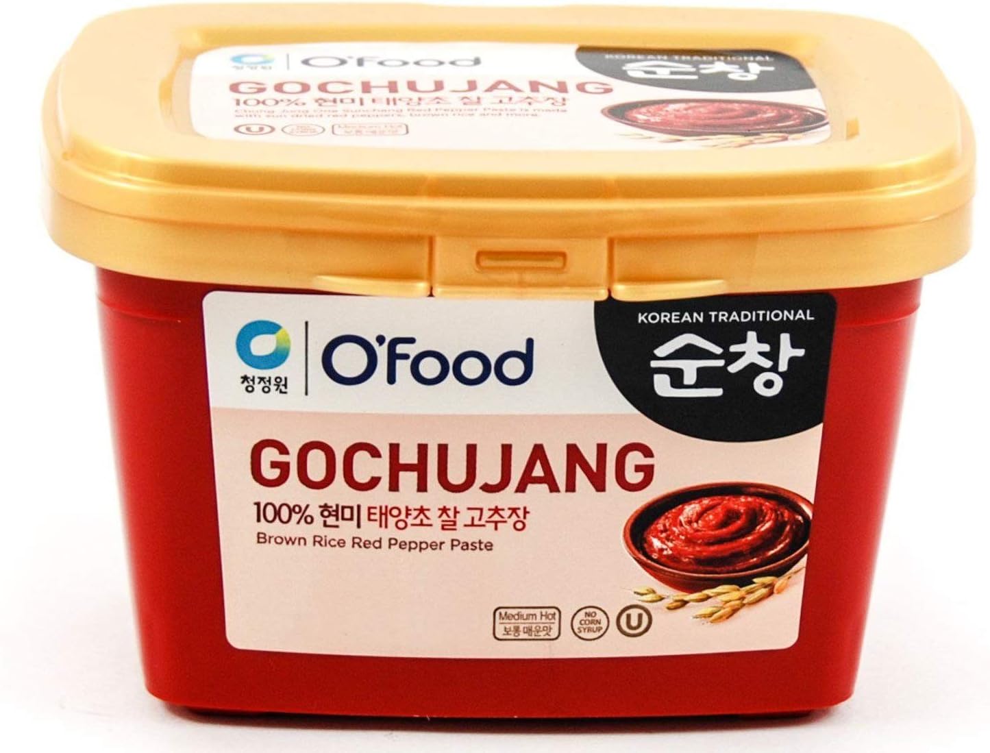 Chung Jung One Sunchang Hot Pepper Paste (Gochujang) 청정원 순창 태양초 고추장 (35.2 oz (2.2 Lb)(1 Kg) x 2)