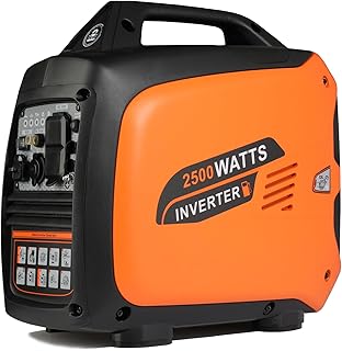 2500W Portable Inverter Generator, Gas Powered Generators with ECO Mode and CO Alarm, Long Run Time Outdoor Generator for Home, Camping, Tailgating & Emergency Backup, EPA Compliant, Parallel Capable