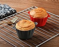 Vista 5 de 12 Pack Reusable Non-stick Large Silicone Baking Cups, 3.54 Inch Jumbo Silicone Cupcake Liners, Cake Molds with Handles, Large Muffin cups, Red and
