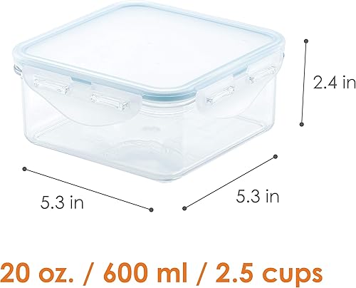 Miniatura 2 de LOCK & LOCK Purely Better Tritan Contenedor cuadrado de almacenamiento de alimentos, 20 onzas, transparente