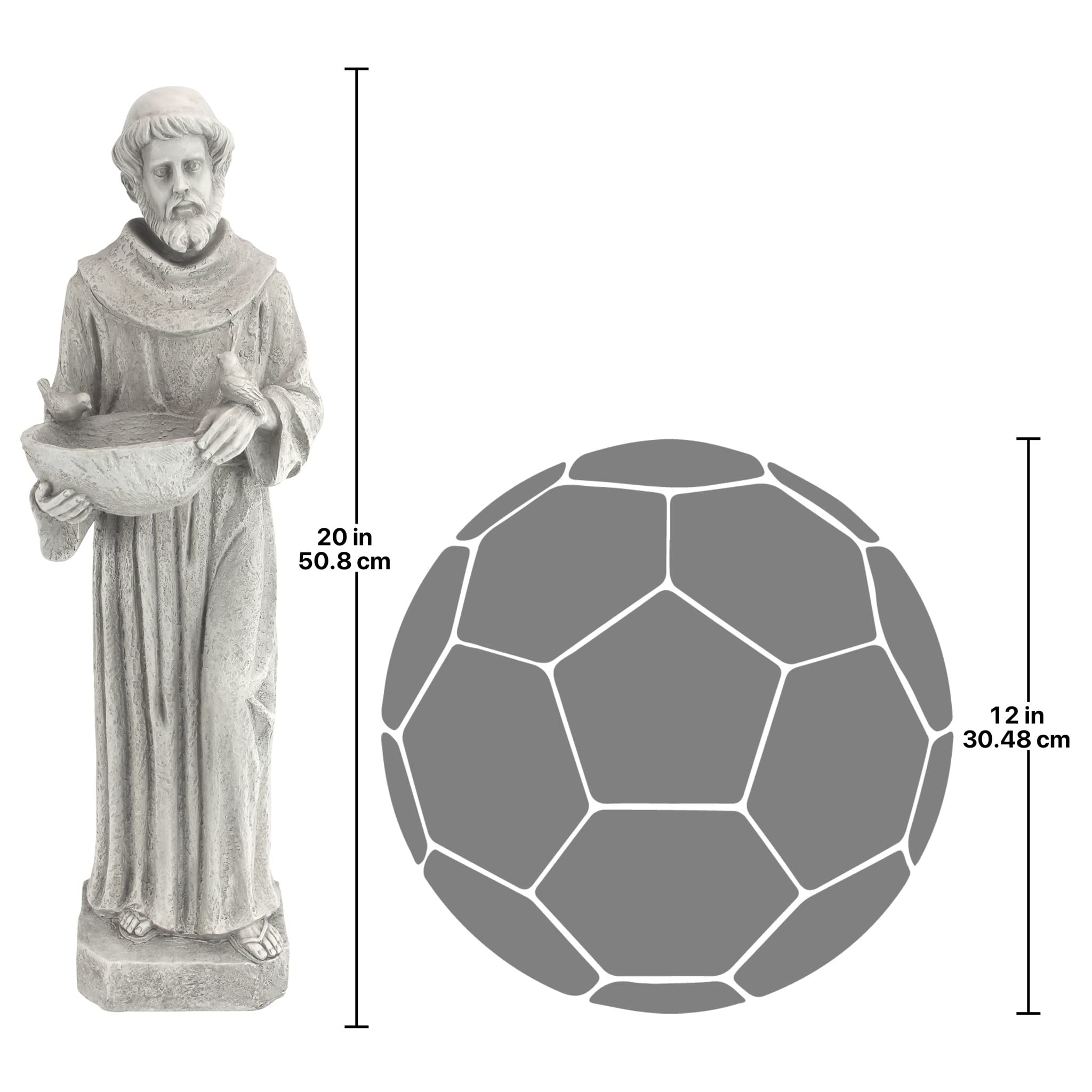 Design Toscano HF309480 Insegna alla Natura: Statua di S. Francesco, Pietra Antica, 16.5x18x51 cm