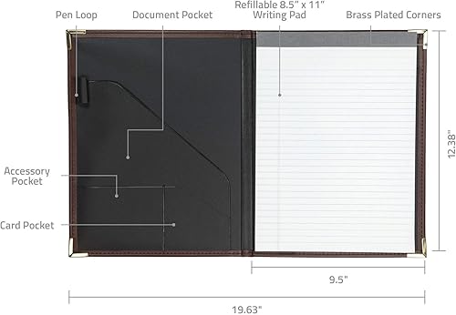 Miniatura 2 de Samsill Classic Collection - Portafolio ejecutivo, organizador de currículos y documentos con bloc legal de 8.5 x 11 pulgadas, piel sintética con