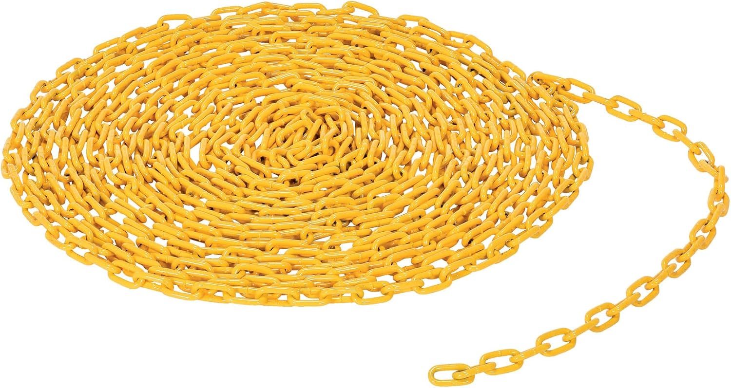 Vestil CHAIN-316-PF-YL Steel Bollard Safety Chain Per Foot 3/16 In. Thickness Yellow