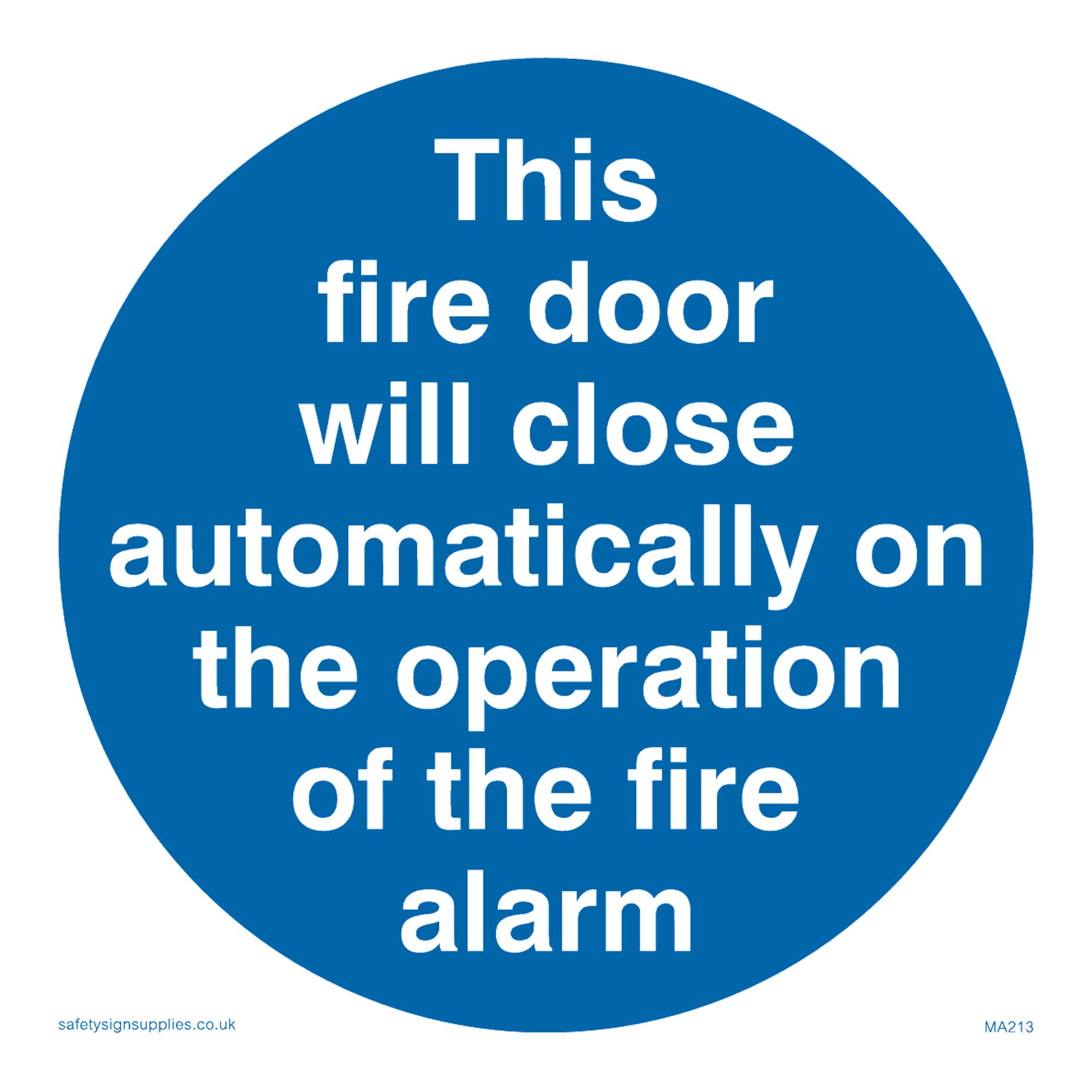 Pack of five - Fire Door Closes Automatically Sign - 100x100mm - S10