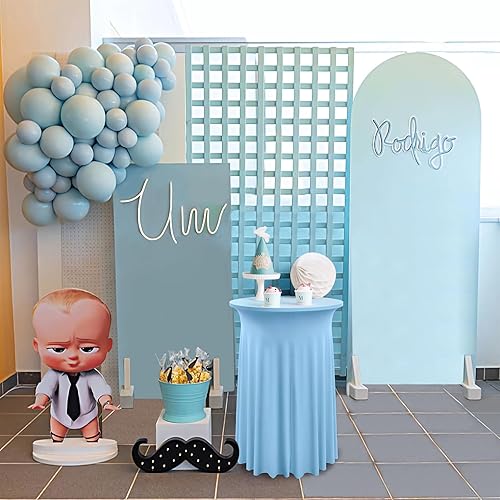 Miniatura 7 de Paquete de 4 manteles redondos de color verde manzana de 32 x 43 pulgadas, sin arrugas, elásticos, ajustados de 32 pulgadas, manteles de cóctel de