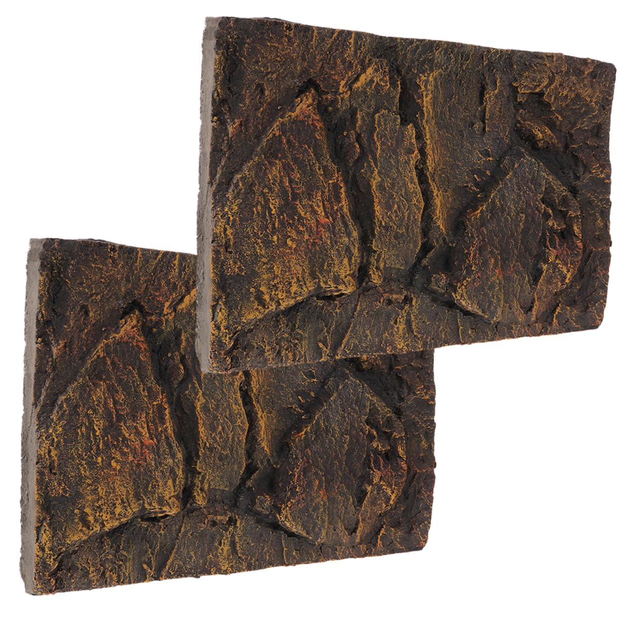 Kisangel 2Pcs Aquarium Background Boards for Turtle Tank PU Terrarium Background with Natural Look Decorative Backdrop for Fish and Reptile Environments Enhances Aquarium Aesthetics