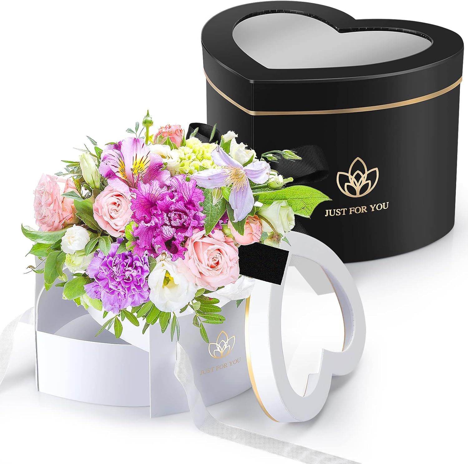 Outus 2 Pcs Heart Shaped Flower Boxes Graduation Gift Box