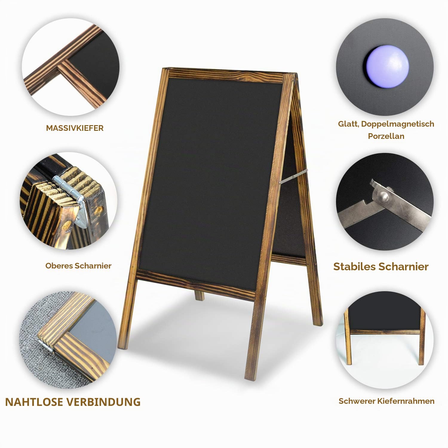 uyoyous Kundenstopper 53 x 95 cm Kreidetafel Aufsteller | Magnetische Standtafel Werbetafel für Aussen