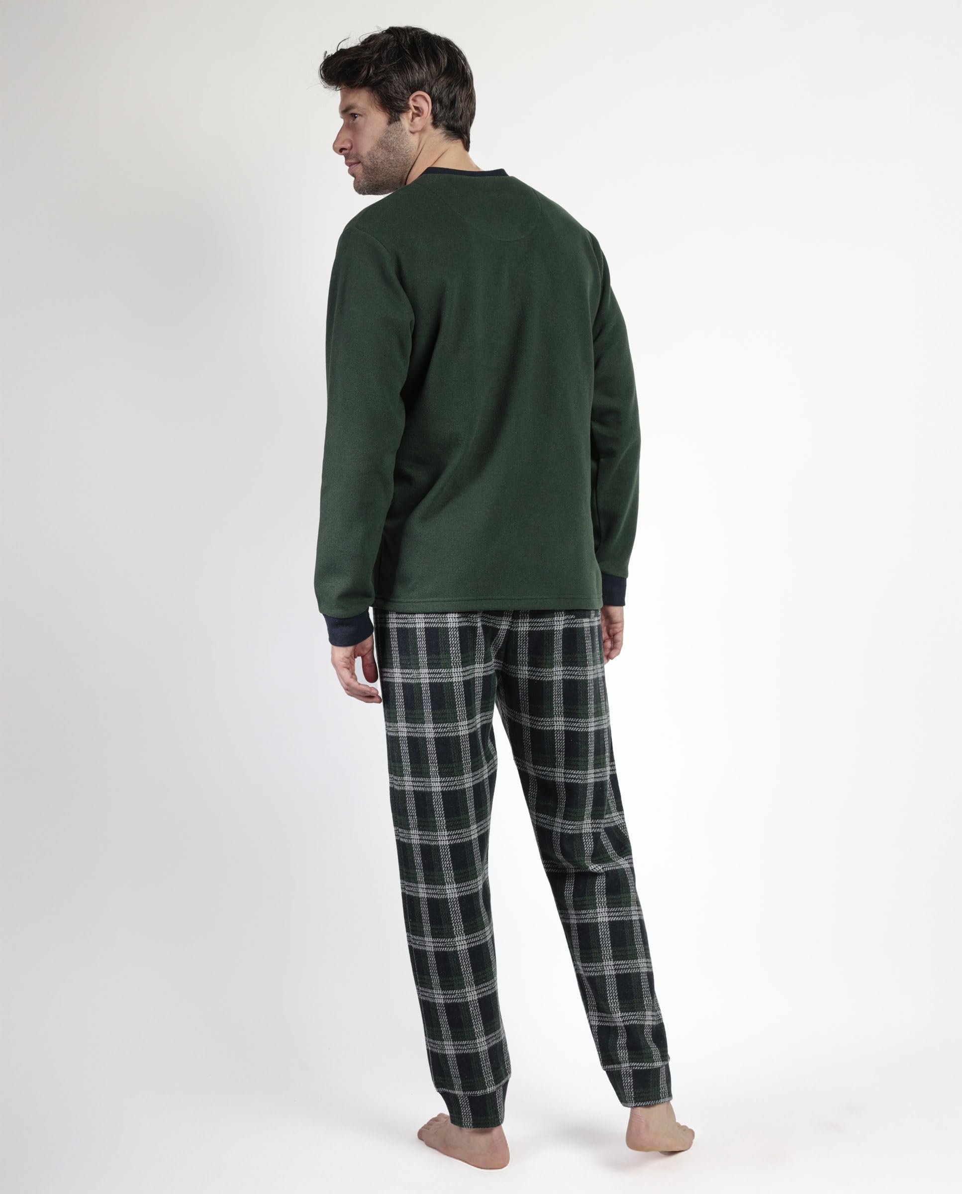 ADMAS magnific Pijama Manga Larga Pico smeraldo para Hombre