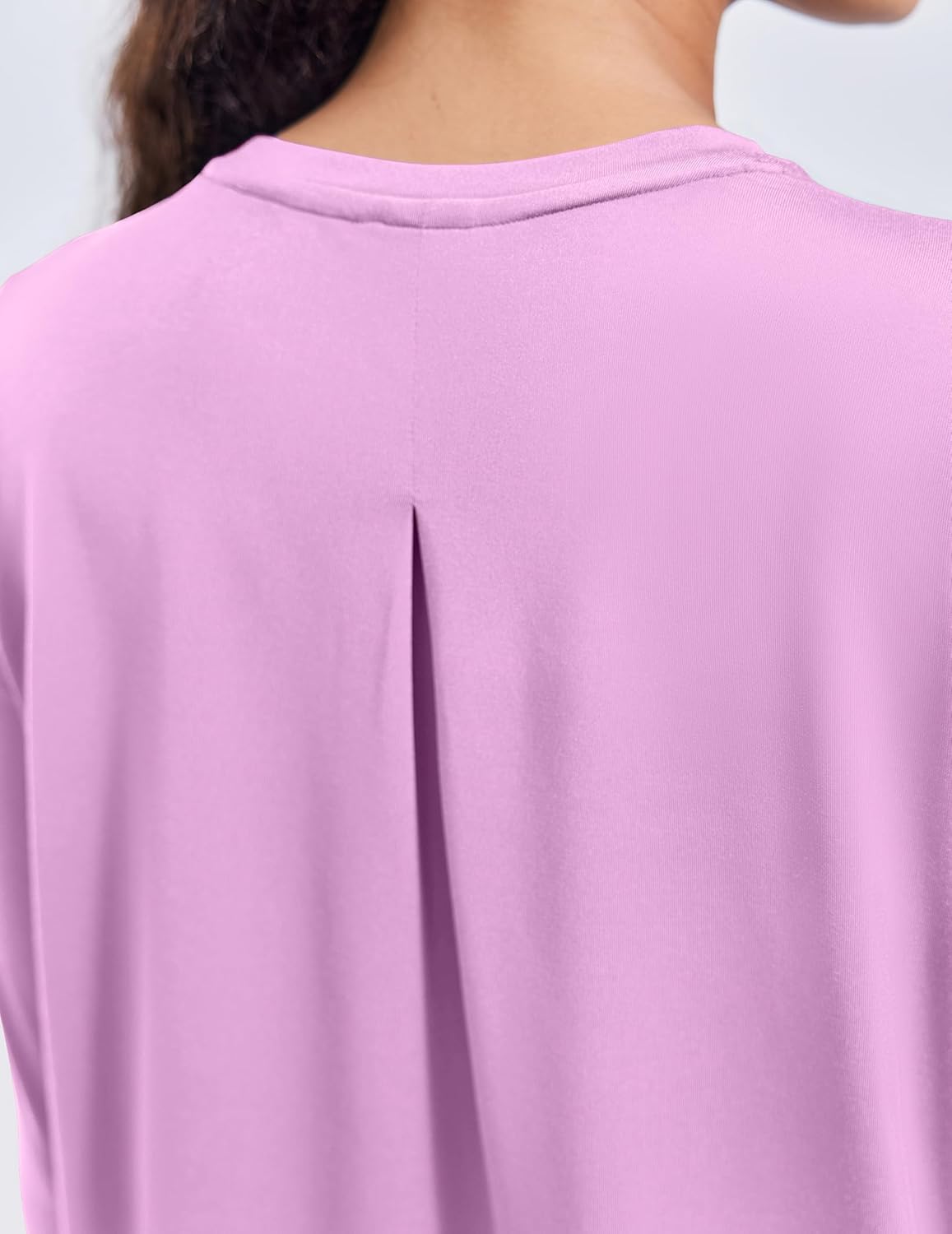 PINSPARK Workout Tops for Women Long Sleeve Athletic Shirt Soft Loose Fit Exercise Shirt with Back Pleated Pilates Yoga Tops