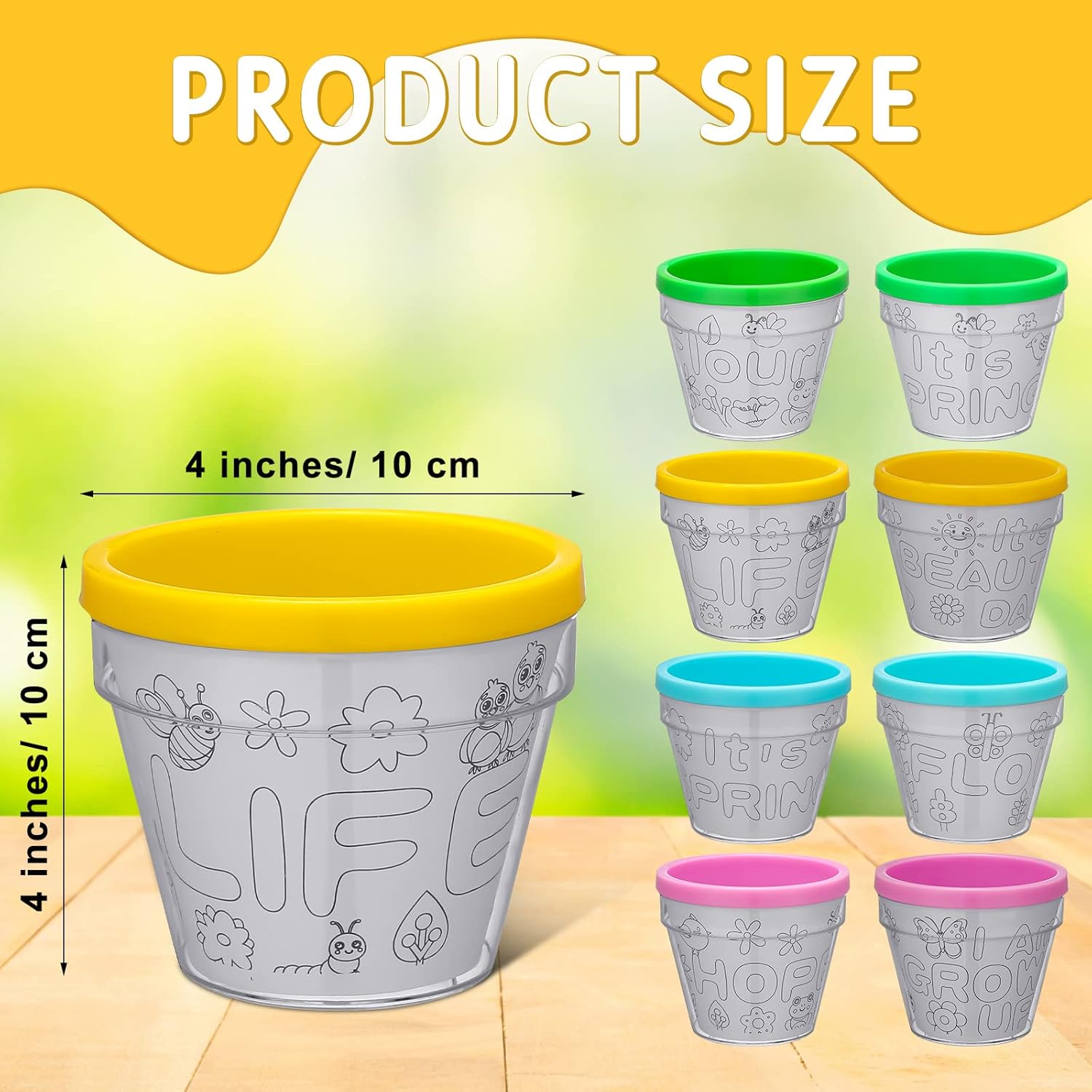 Meanplan 28 Pcs Spring Crafts 16 Spring DIY Flower Pots Paint Your Own Ornament Kit DIY Craft Pot 12 Colorful Markers, Decorate Your Own Flower Pot for Adults Activity