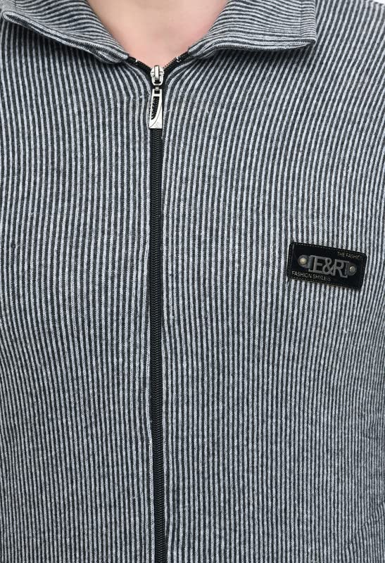 Image of MANRA MANRA Men Zipper Thick Fabric Woolen Winterwear Full Sleeve Collar with Side Pockets Jacket /Sweater