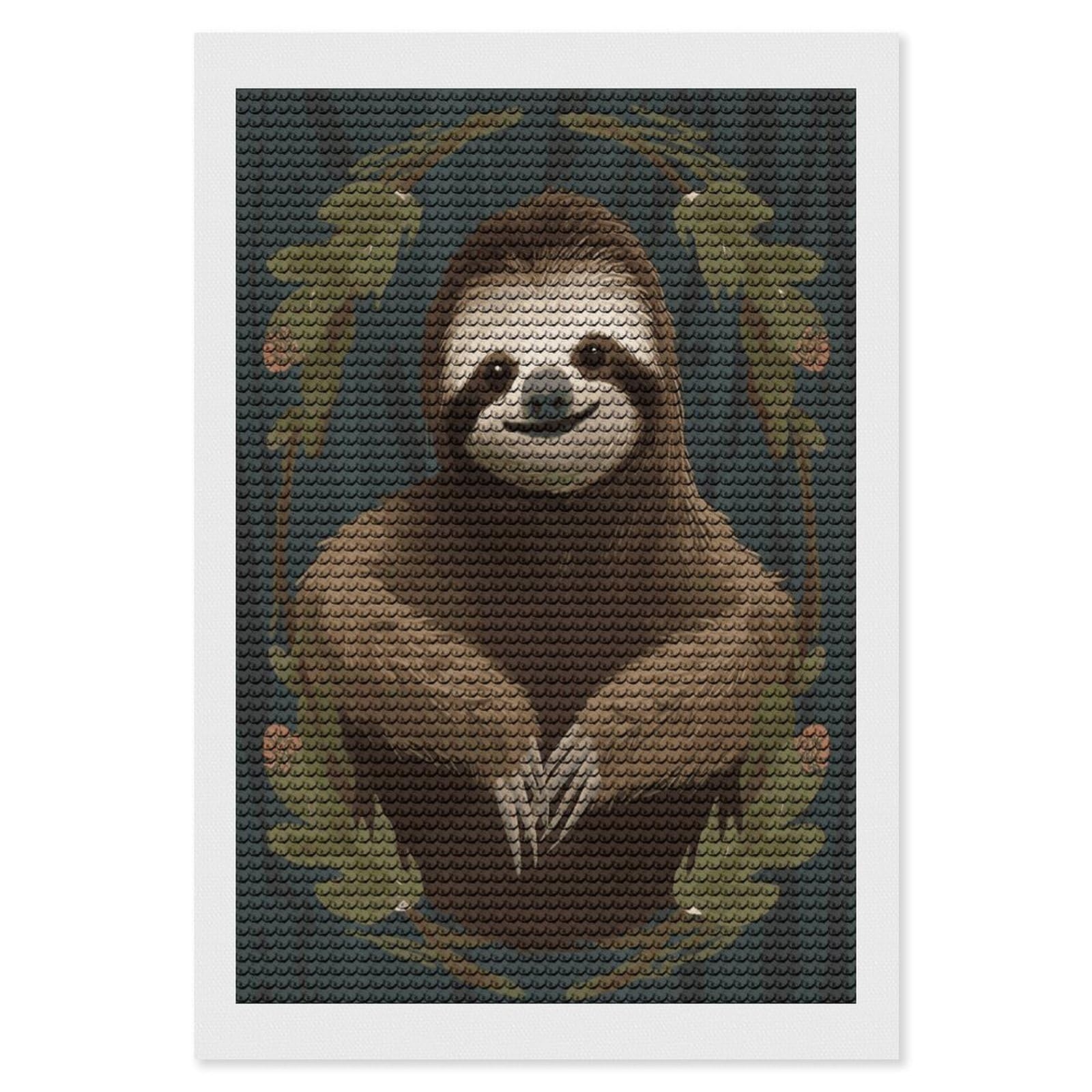 FekiLoot Sloth Diamond Painting Kits for Beginners DIY Diamond Art Kits for Adults Full Drill Round Diamond Dot Gem Art Painting Fun DIY Crafts for Home Kitchen Wall Decor Gift 8"x12"