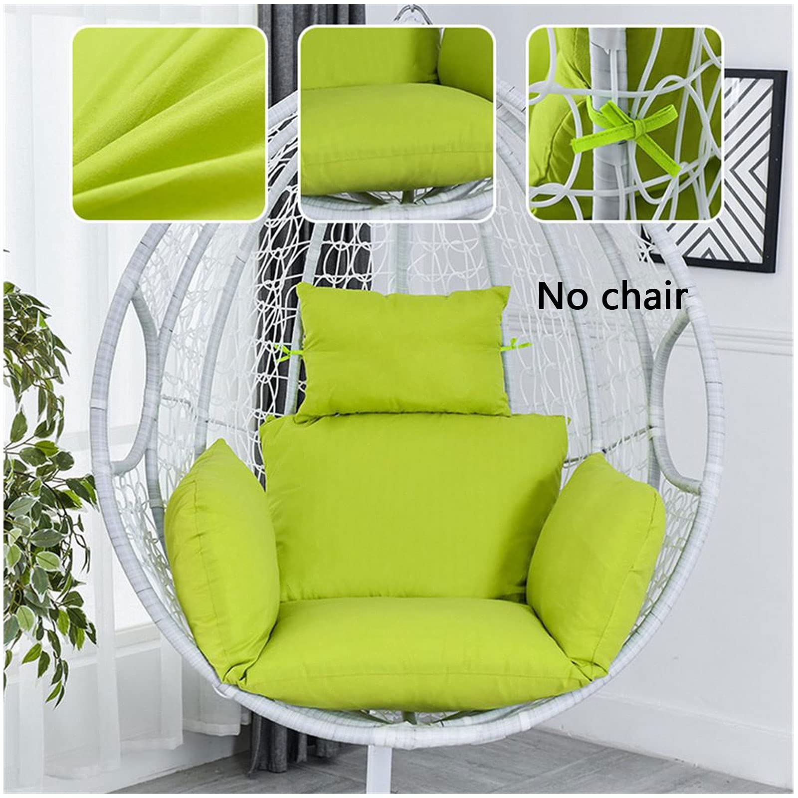 Hängesessel Schaukel Sitzkissen Swing Hängender Korb Sitzkissen Verdicken Hängende Ei-hängematte Stuhlkissen, Wicker Rattan Hängendes Korb-sitzkissen für Drinnen Oder Draußen,#13