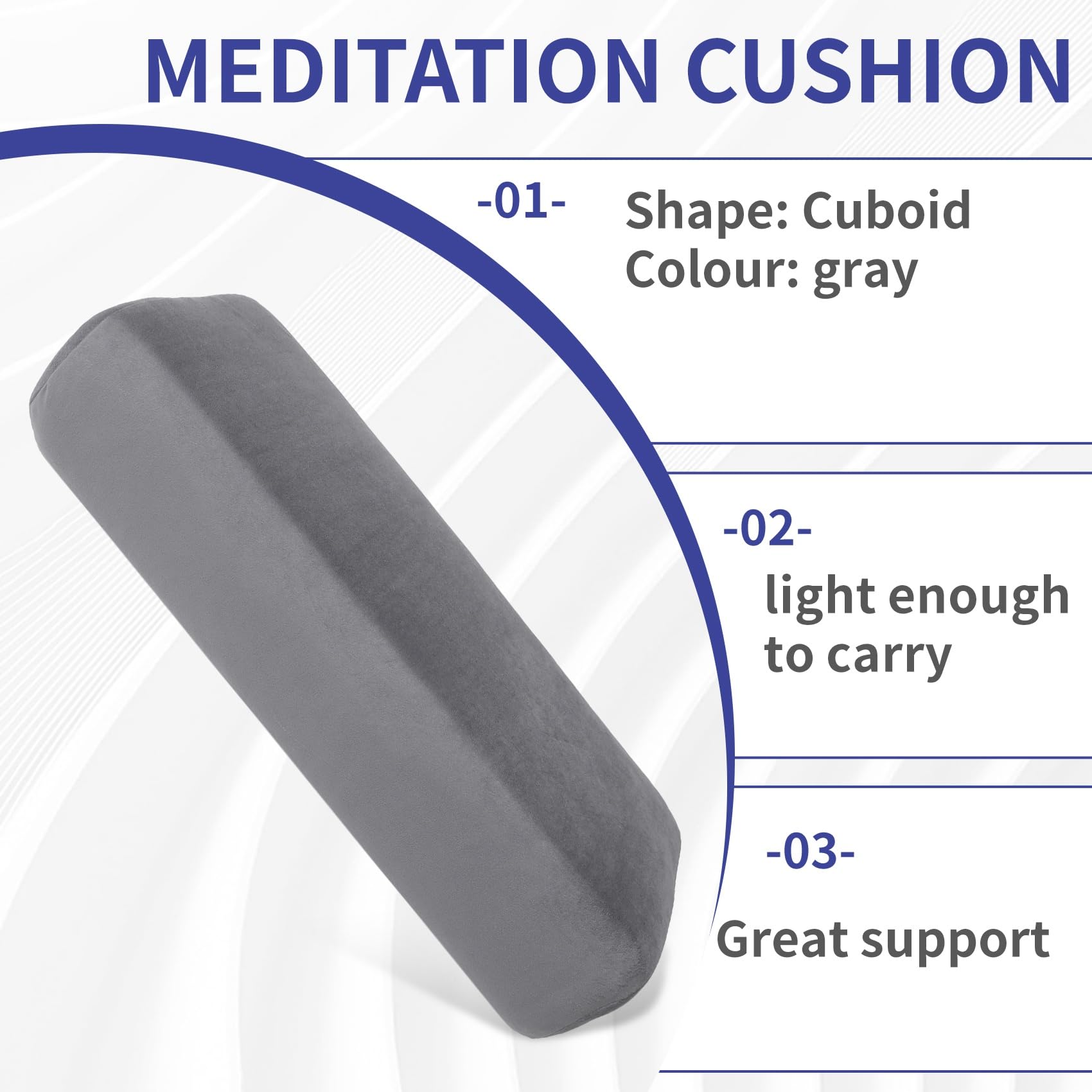 Yoga Bolster Kissen für Meditation und UnterstüTzung-Rechteckiges Yoga Kissen Yoga ZubehöR Aus der Maschine Waschbar