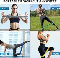 Vista 5 de Resistance Loop Exercise Bands for Working Out, Fitness Elastic Bands, Workout Bands for Home Gym, Stretching, Yoga, Pilates, Physical Therapy