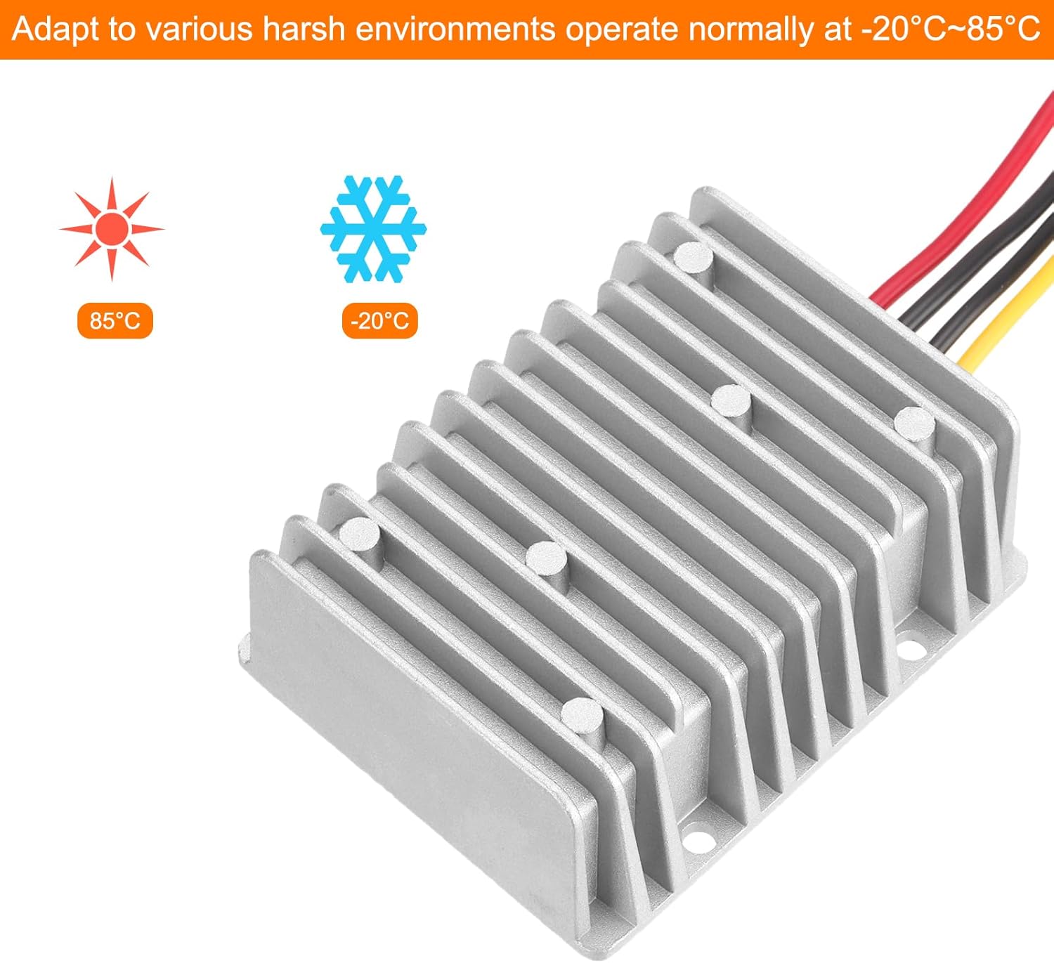 MECCANIXITY DC 8-40V to DC 13.8V Power Converter 25A 345W Voltage Regulator IP67 Waterproof Transformer Power Supply Module Power Adapter for Car Truck Solar System