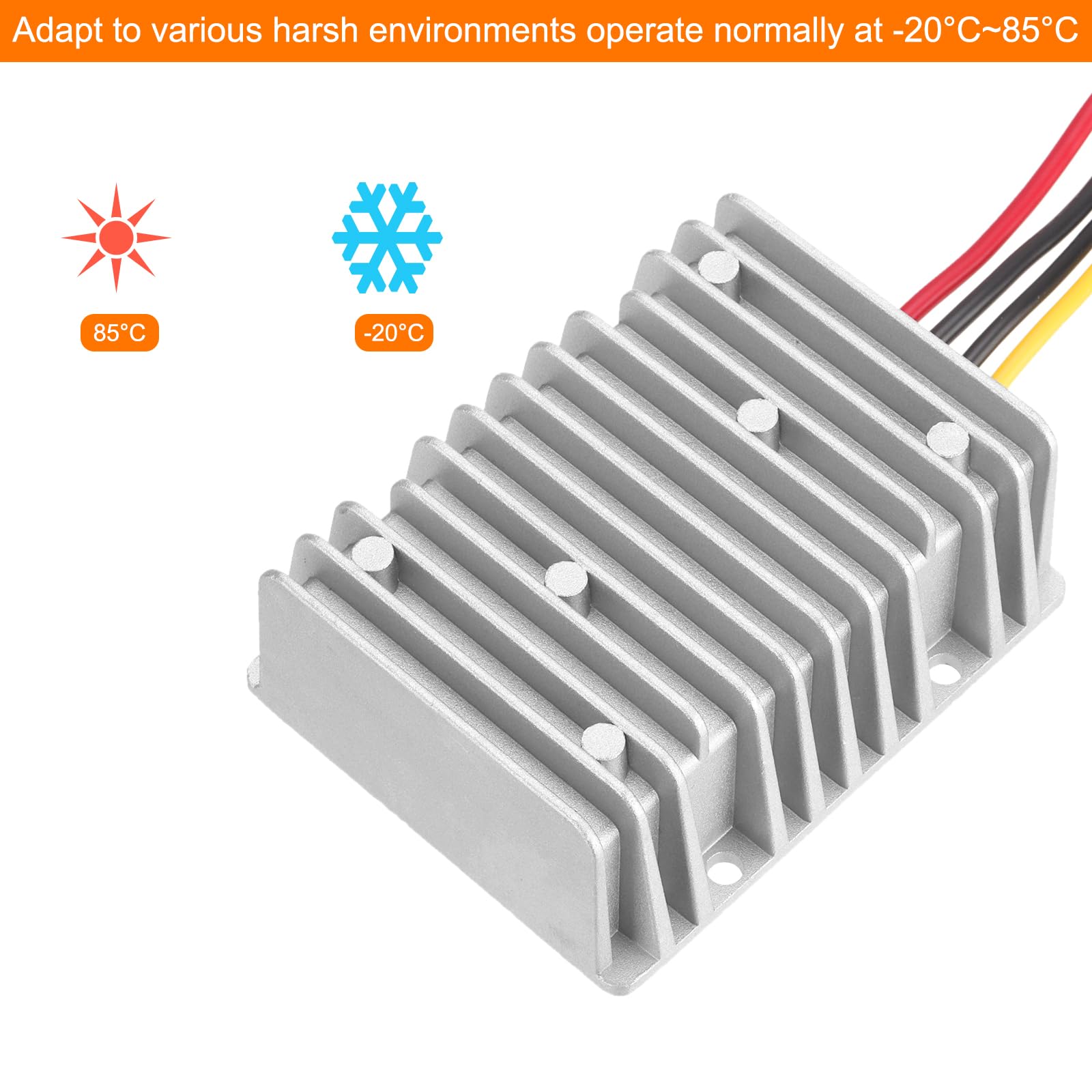 QUARKZMAN DC 8-40V zu DC 13,8V Spannungswandler 25A 345W Spannungsregler IP67 Wasserdichter Transformator Netzteilmodul Netzadapter für Auto LKW Solaranlage