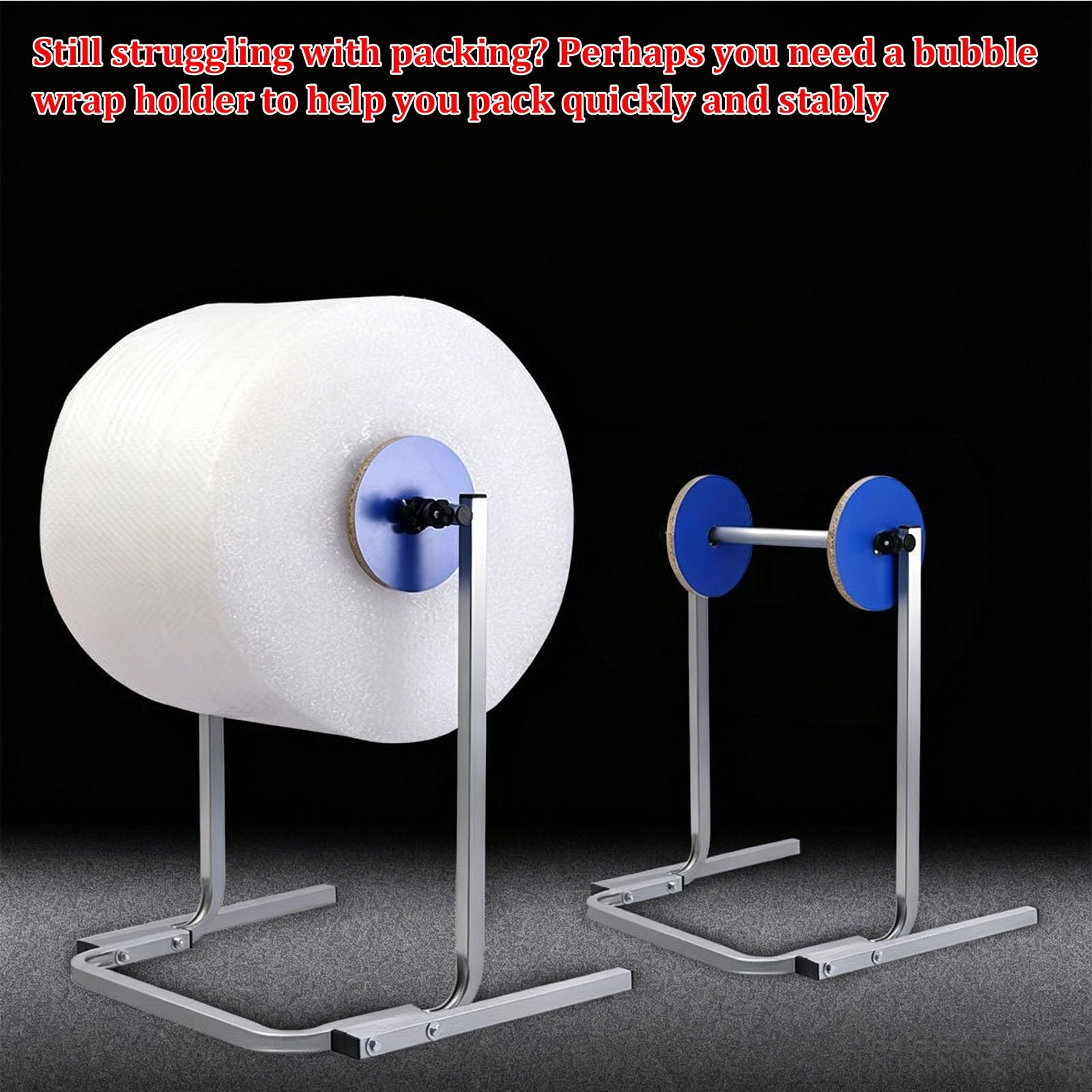 Dispenser per rotolo di pluriball, supporto da tavolo per pluriball, dispenser manuale di pellicola in schiuma per imballaggio, trasloco, spedizione, protezione, fabbrica(60cm/23.6in)
