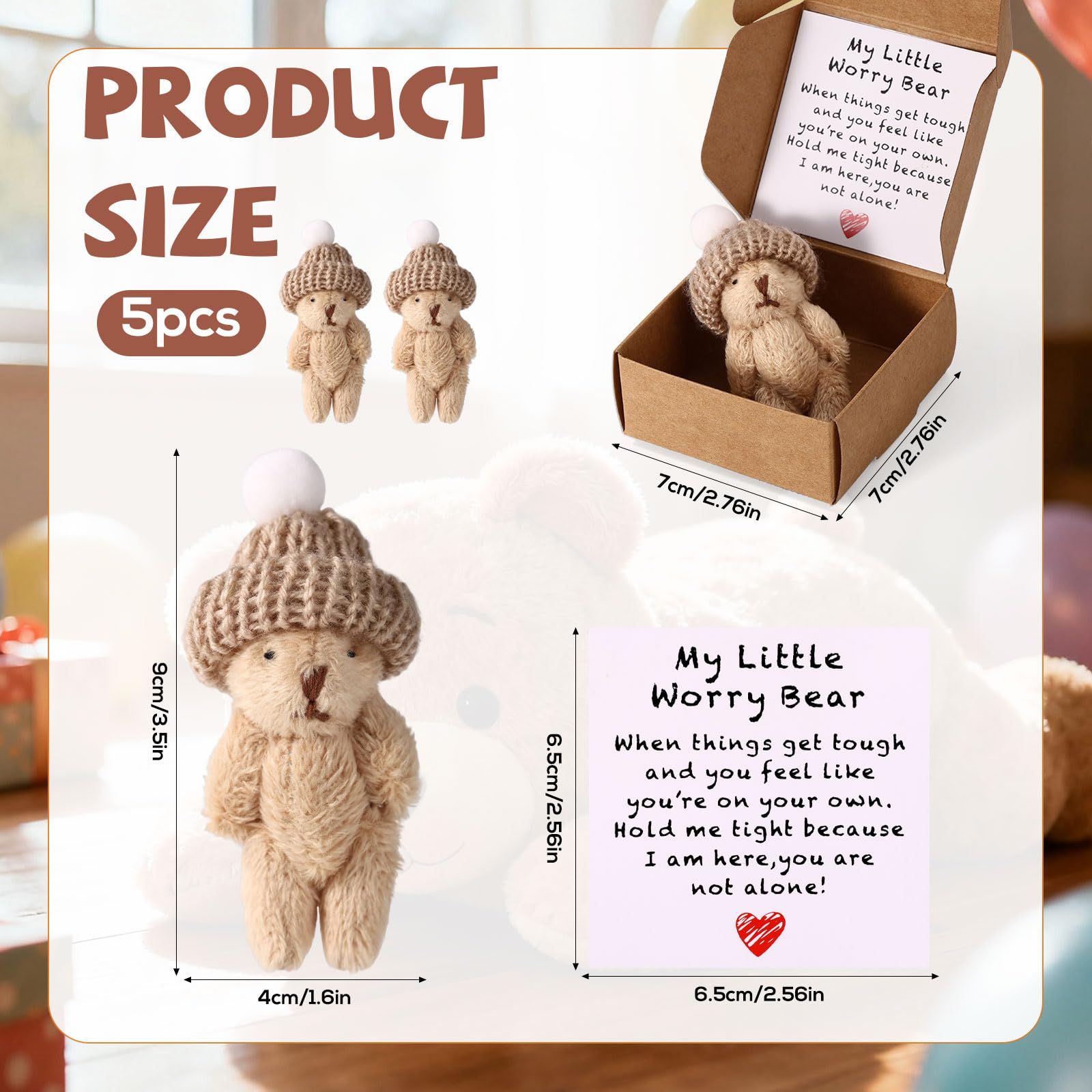 TOYMIS 5pcs My Little Worry Bear - Image 2