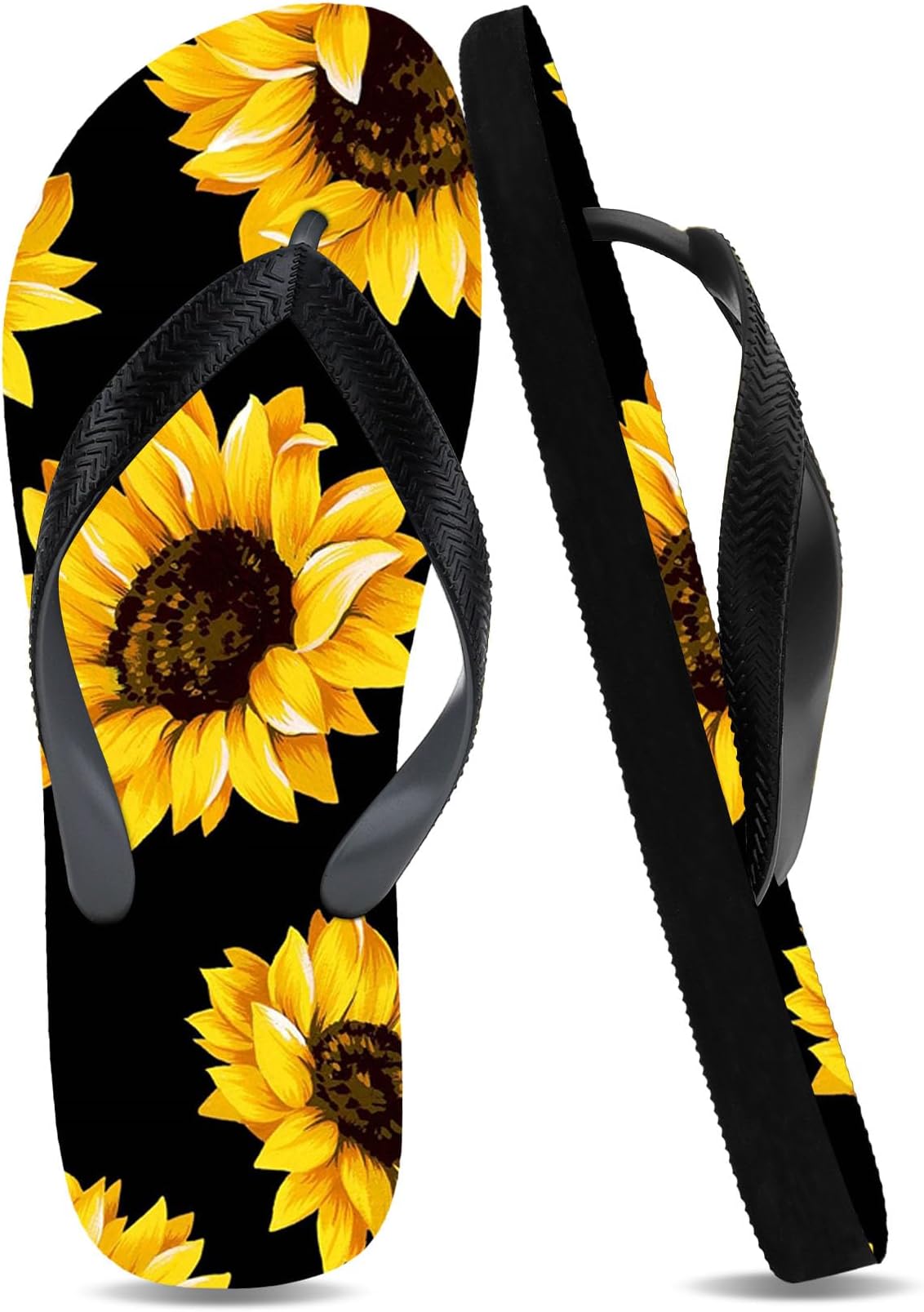 Flip Flops for Women Men Graphic Printed Rubber Non Slip Summer Thong Sandals Shower Pool Comfortable Beach Shoes House Casual Waterproof Slides Indoor Outdoor Home Bathroom Slippers