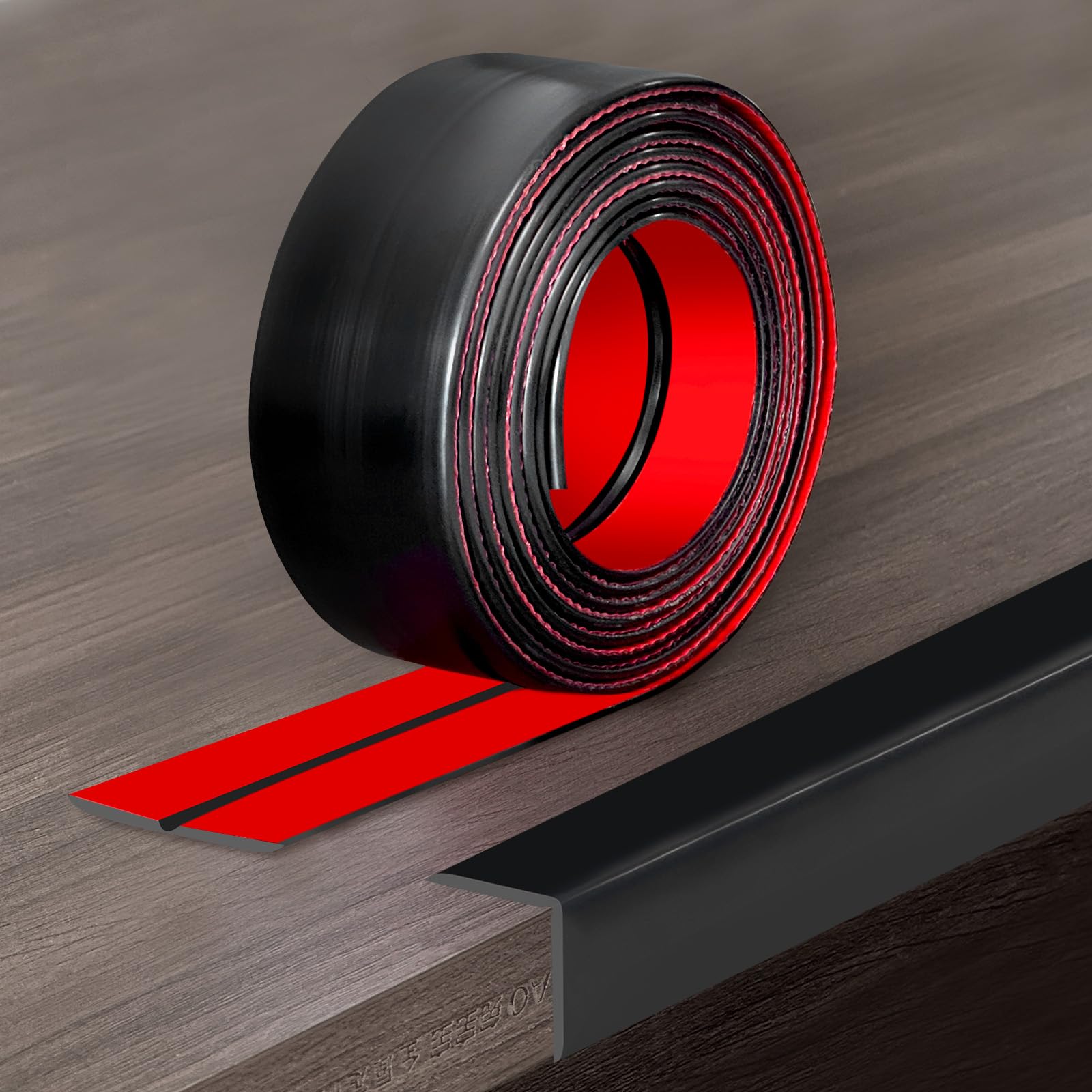 Wall Corner Protector, Peel and Stick Wall Corner Trim, Flexible Rubber Molding Wall Corner Guard, L Shaped Self Adhesive Edge Protector Moulding Trim for Wall Edge Ceiling, Black, 20mm, 3Meters