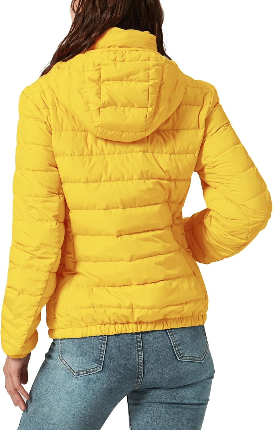 YZG Down Jacket for Women Lightweight Long Sleeve Quilted Puffer Coat with Detachable Hooded - Image 3
