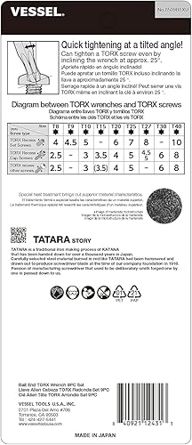 Miniatura 3 de VESSEL Llave inglesa TORX L-Key 9PC. Set No.8509BTXU 8509BTXU