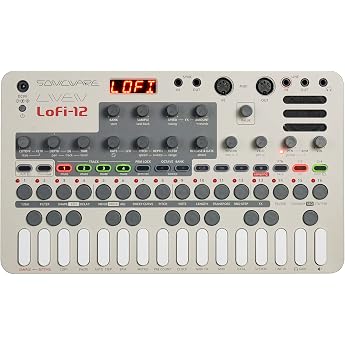 sonicware liven lofi-12 [lo-fi groovebox & sampler] retro sampling with 12bit sampler mode 4-track step sequencer 10 voices 12 track effects + 9 master effect