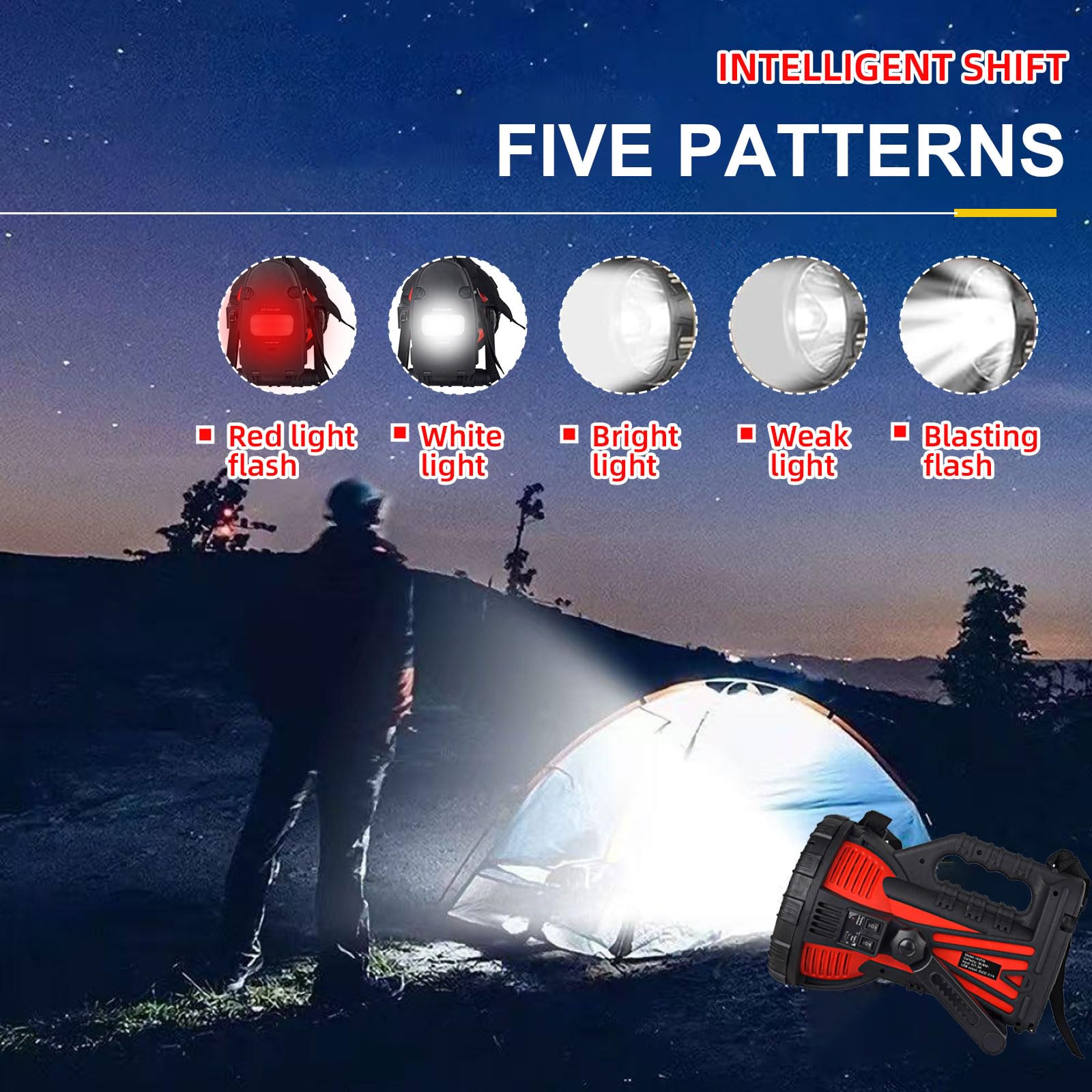 Foco LED remoto de alta potencia, linternas LED recargables de alto lúmenes, potentes linternas LED de mano para emergencias y camping