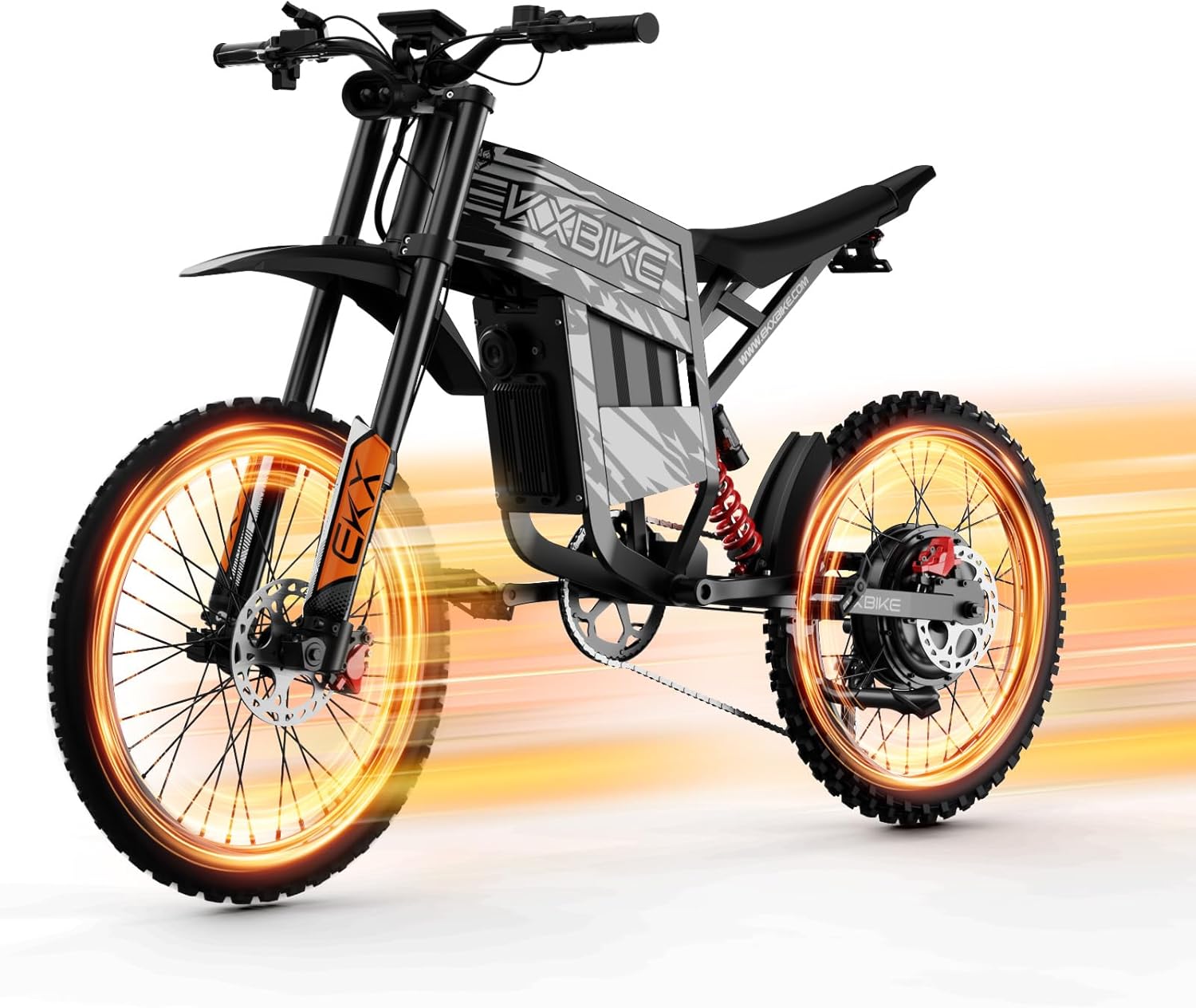 Electric Dirt Bike for Adult, 6000W Peak Electric Motorcycle, Bicicleta Eléctrica Para Adultos 45 Mph Speed Ebike 60V 30AH Electric Bike 19'' Off-Road Tires Hydraulic Brakes & Full Shock Absorption