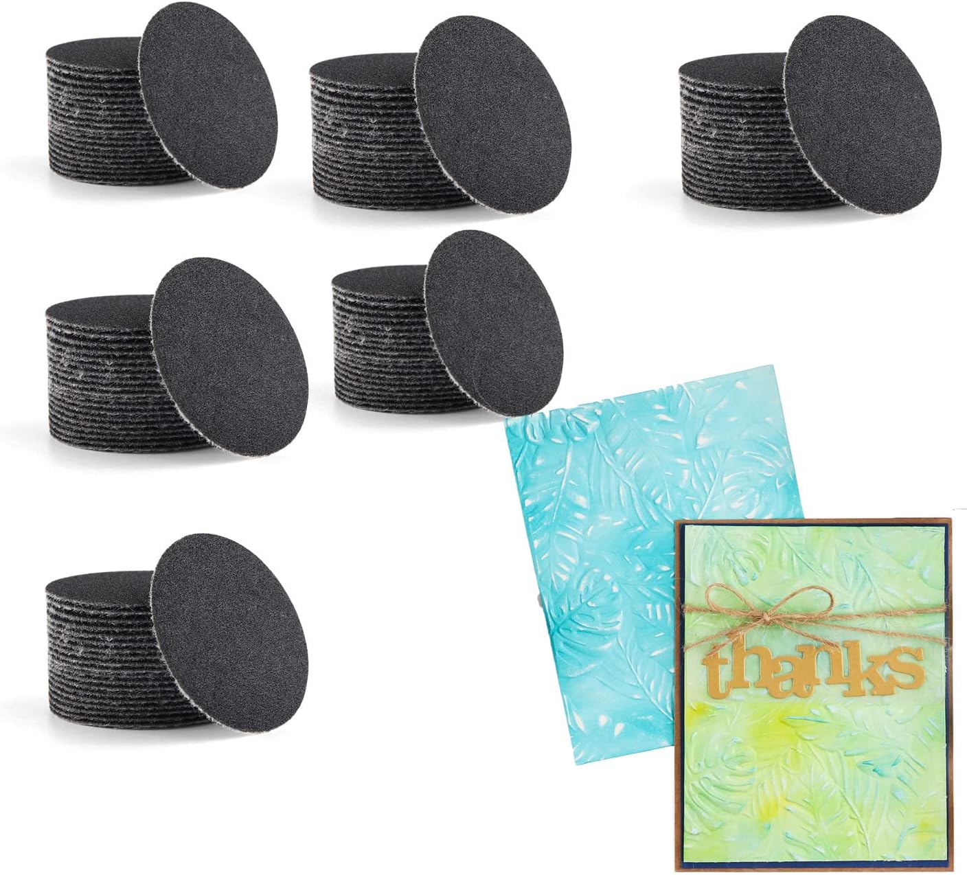 Mini Ink Blending Brushes Tools 2 Handle with 60 Refills Replacement Round Foams and 20 Plastic Storage Cases Stackable Jars Set for Scrapbooking Painting Art Supplies Tool Craft Cardmaking Drawing