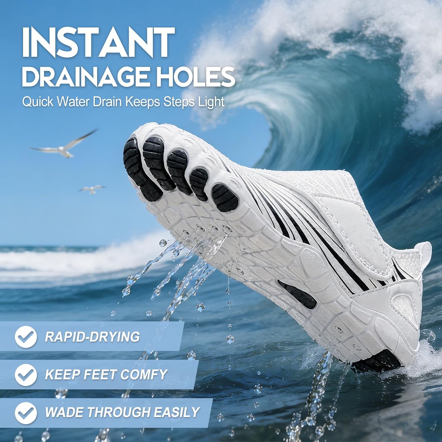 Barefoot Shoes Women Men Footwear, Healthy Wide Toe Box Zero Drop Lightweight Breathable Non-Slip Quick-Dry Water Shoes, Comfortable Swimming Surfing Running Hiking Walking Sneakers Unisex