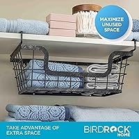 Vista 3 de BIRDROCK HOME Wire Baskets - Set of 2 Stackable Hanging Bins - Wall Mount Shelf - Potato Onion Storage - Kitchen Pantry Organizer - Fruit Vegetable