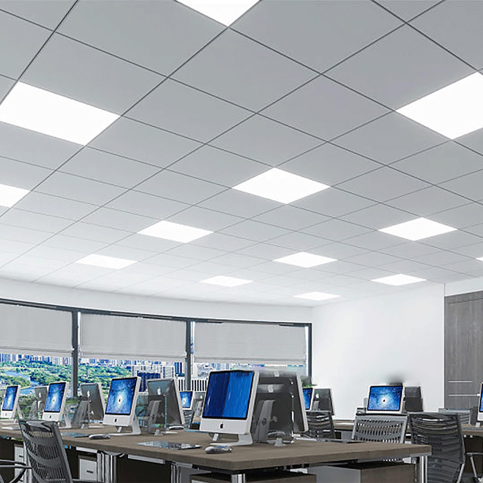 Confezione Da 10 Pannelli LED Ultrasottili Da 85 W Per Soffitto, 60x60 Cm, Luce Bianca Fredda 6500K, Illuminazione A Incasso A Risparmio Energetico Per Casa, Ufficio E Aree Commerciali,60cm × 60cm-10p