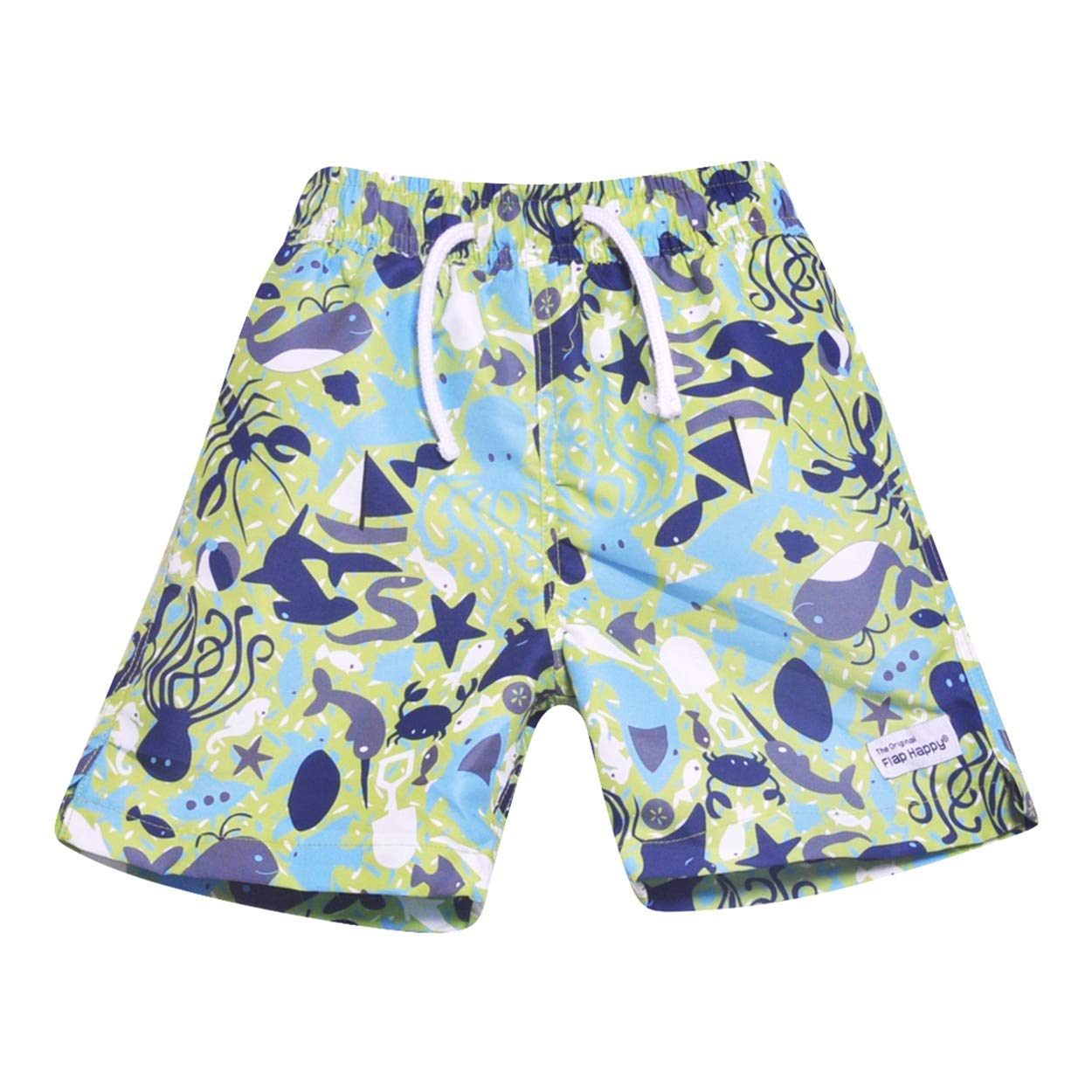 Flap Happy Boys' Baby UPF 50 Swim Trunk with Mesh Liner, Beach Bums, 2