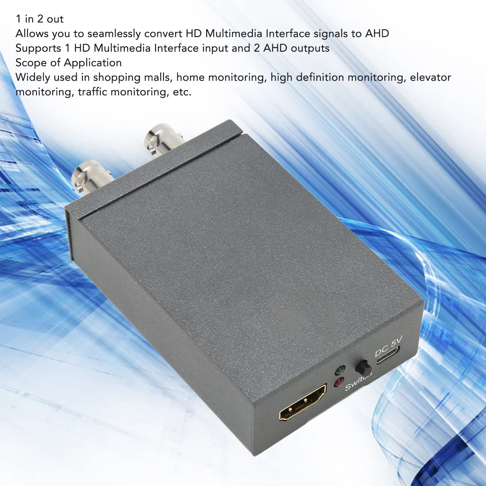 CHICIRIS Convertidor de Interfaz Multimedia HD a AHD 1 Entrada 2 Salidas