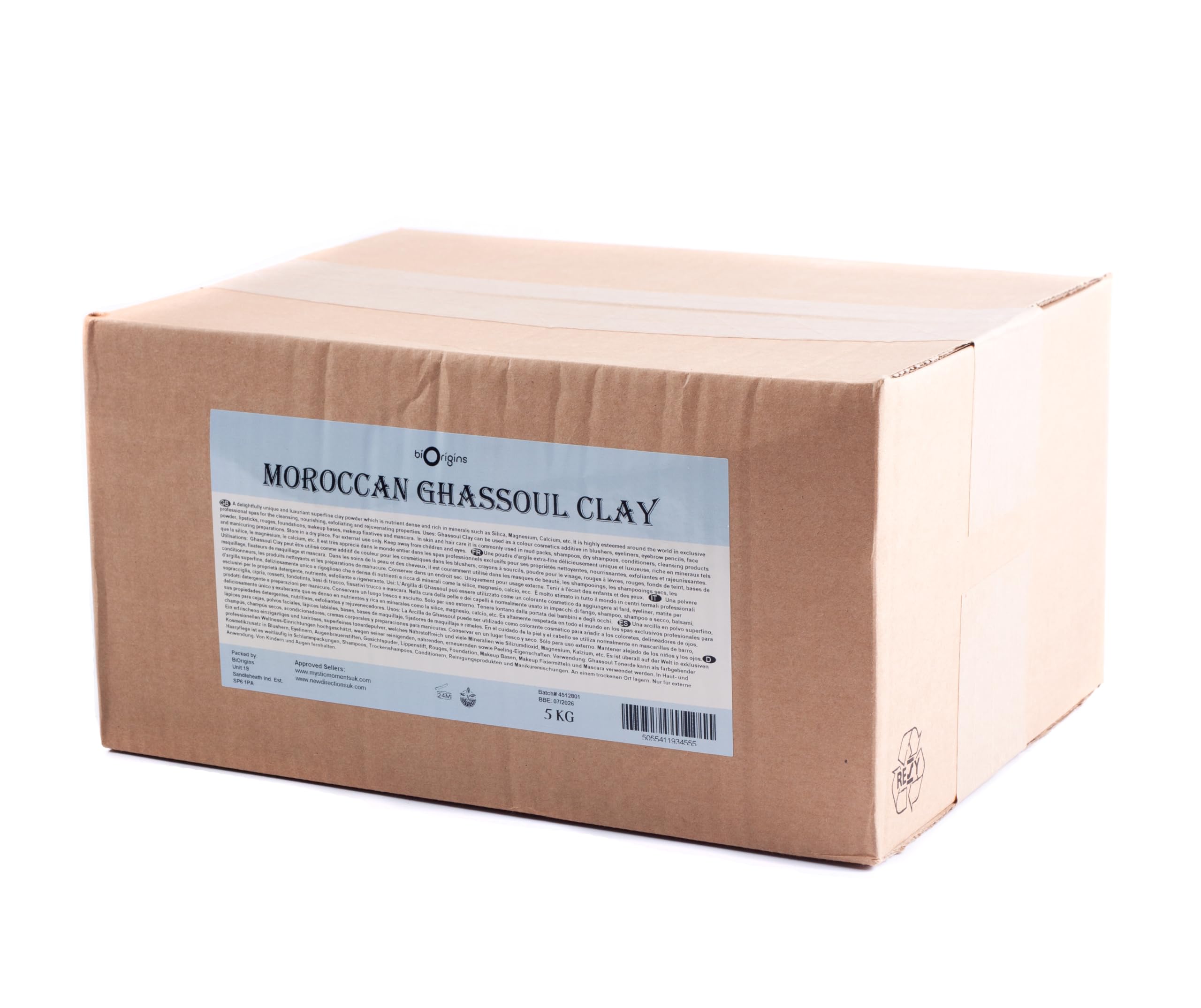 Rhassoul Argile Naturelle Moments Mystiques 5Kg - Élimine le sébum sans irriter