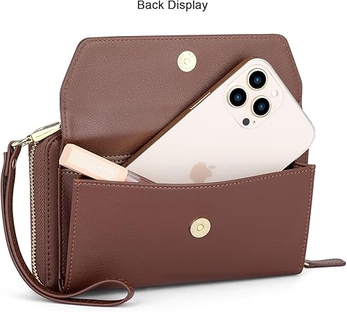 Vista 6 de nuoku Carteras para mujeres con ranuras para tarjetas de crédito con bloqueo RFID de gran capacidad